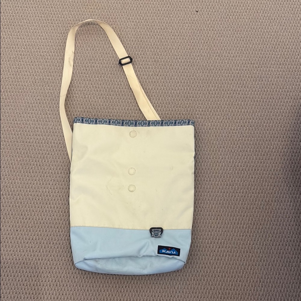 Kavu Cream and Blue Bag